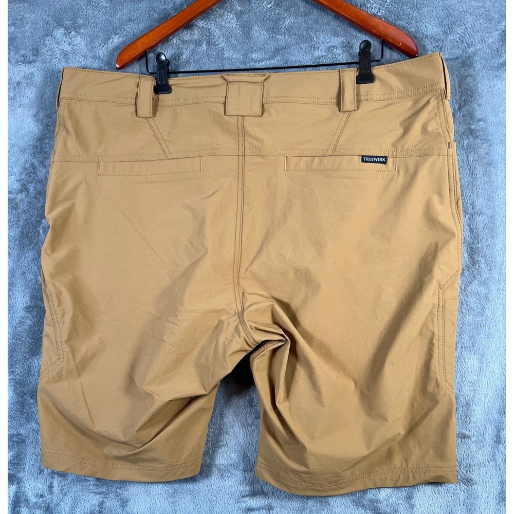 Truewerk T1 WerkShort Mens 42x11 Brown Work Cargo Performance Stretch Shorts - Picture 2 of 15